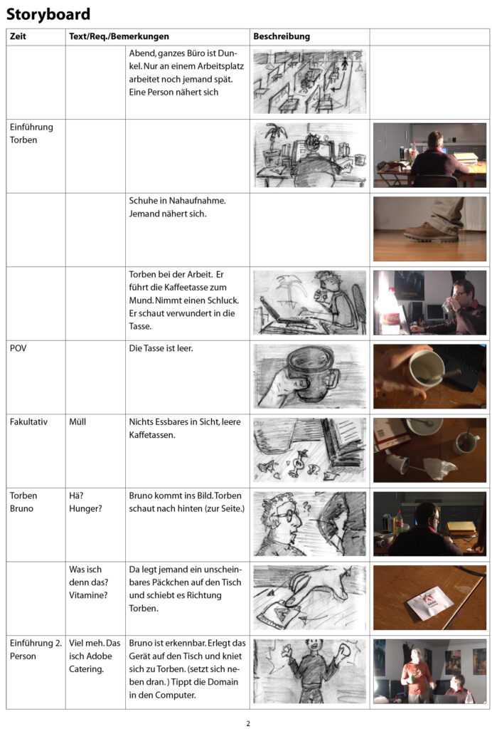 Adobe Catering storyboard 2